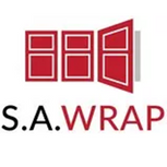 the s a wrap logo on a white background