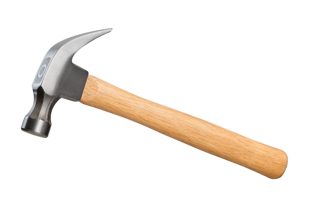 a hammer on a black background
