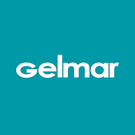 the gelmar logo on a blue background